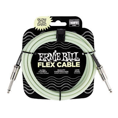 Ernie Ball Flex Glow in the Dark Düz/Düz Uçlu 3m Enstrüman Kablosu